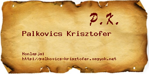 Palkovics Krisztofer névjegykártya