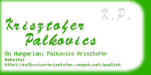 krisztofer palkovics business card